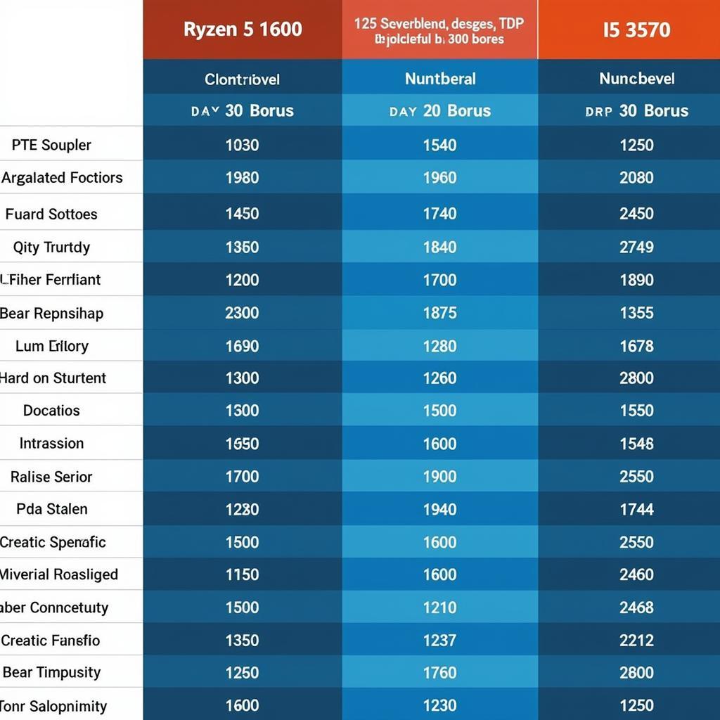 Bảng so sánh Ryzen 5 1600 và i5 3570