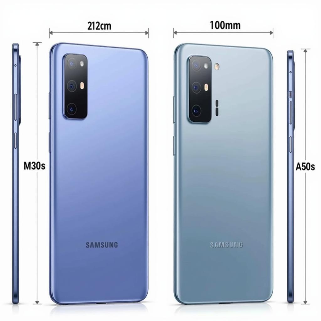 Samsung M30s vs A50s so sánh thiết kế