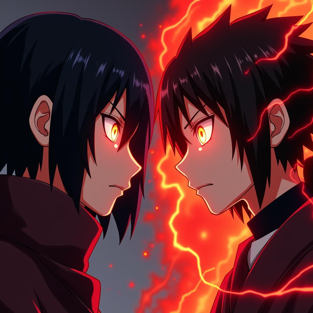 Cuộc đối đầu Sharingan giữa Sasuke và Itachi