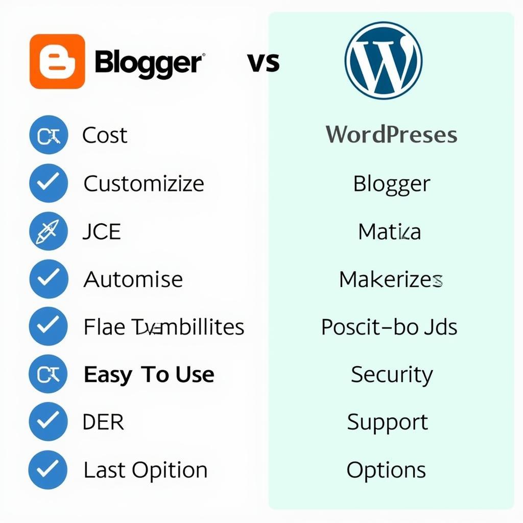 Bảng so sánh Blogger và WordPress