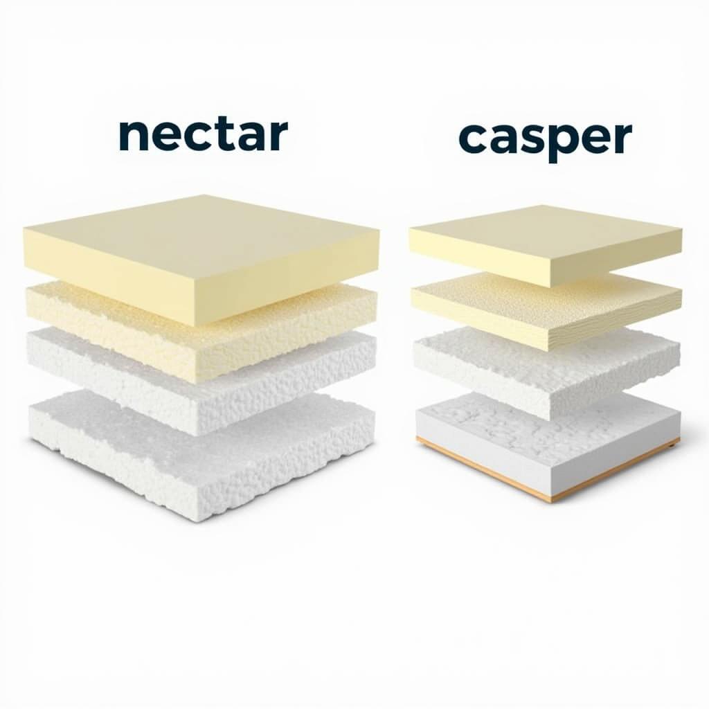 So sánh cấu tạo nệm Nectar và Casper