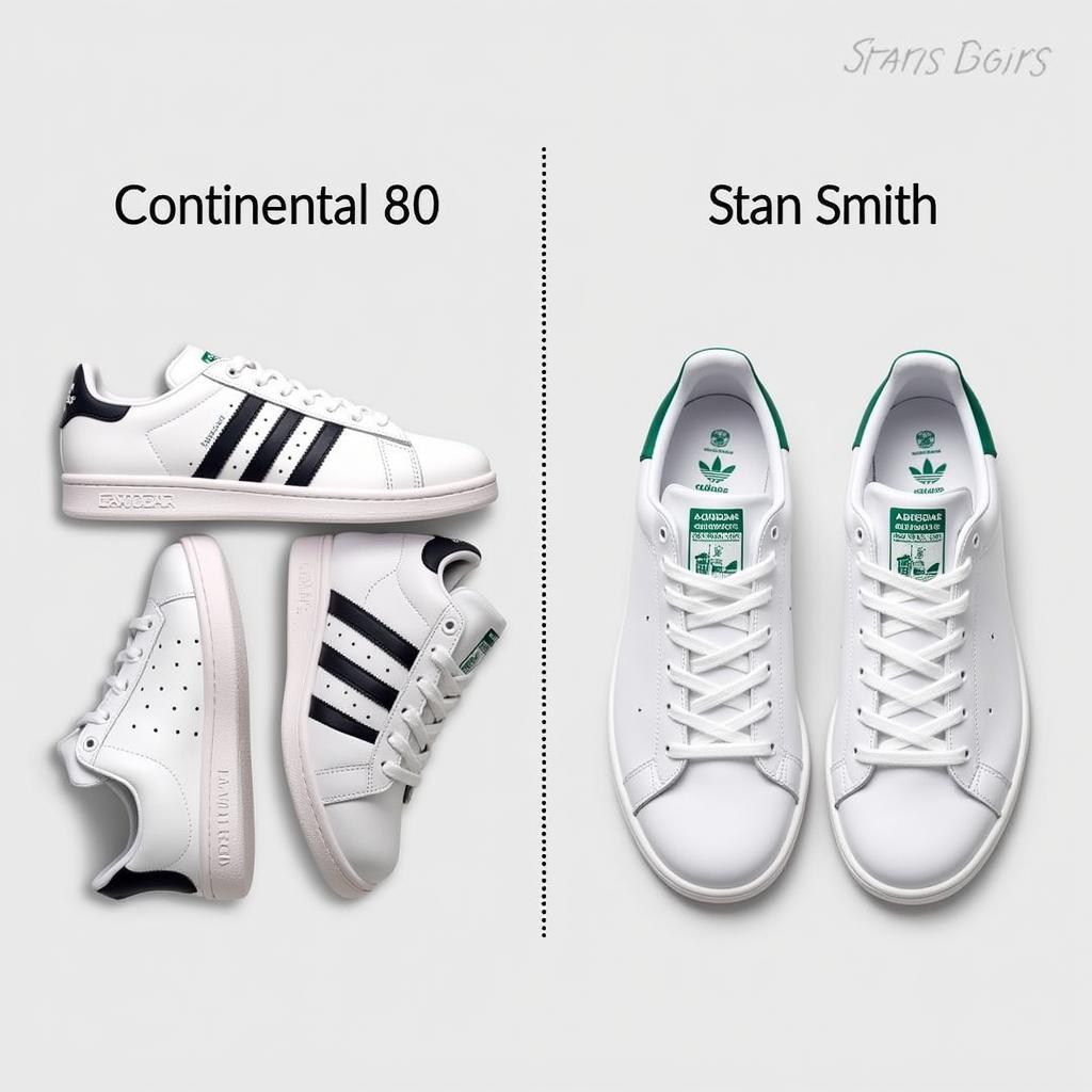 So sánh thiết kế giữa Adidas Continental 80 và Stan Smith