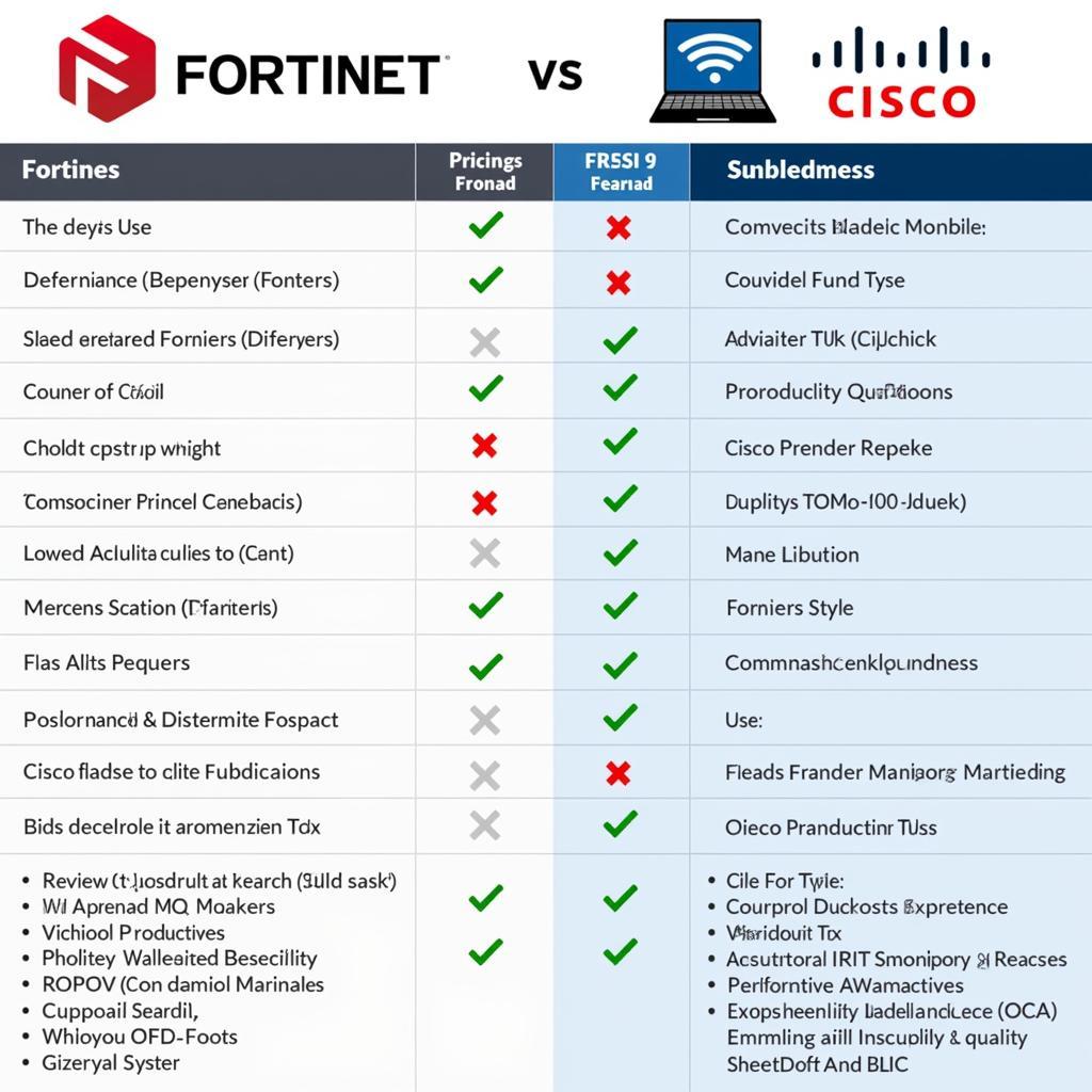 So sánh Fortinet và Cisco về hiệu suất, tính năng và giá cả