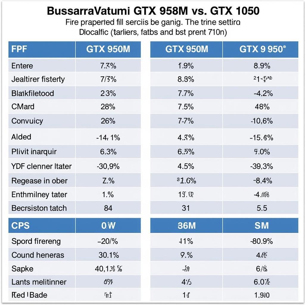 So sánh hiệu năng giữa GTX 950M và GTX 1050