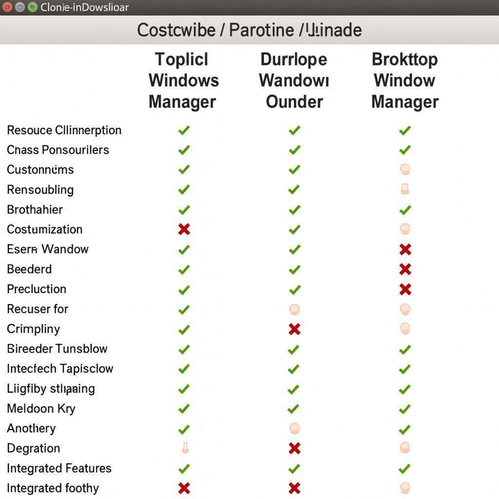 Bảng so sánh Linux Window Manager và Desktop Environment