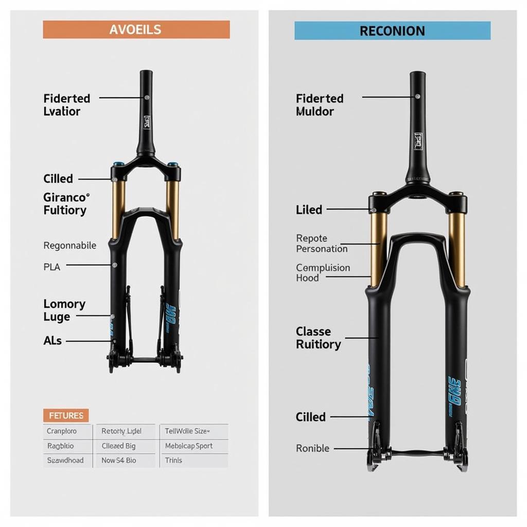 So sánh trực quan giữa Rockshox Judy và Recon