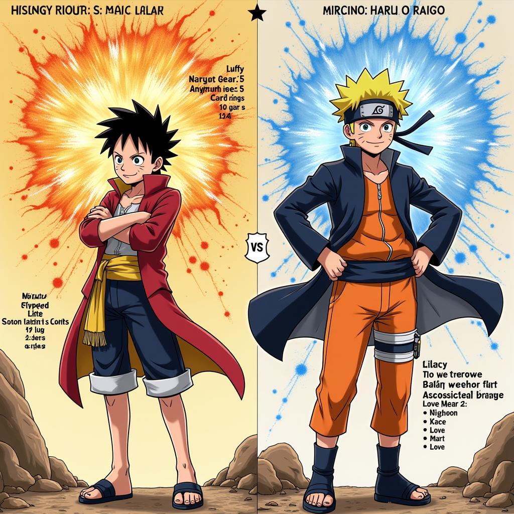 So sánh sức mạnh giữa Luffy và Naruto