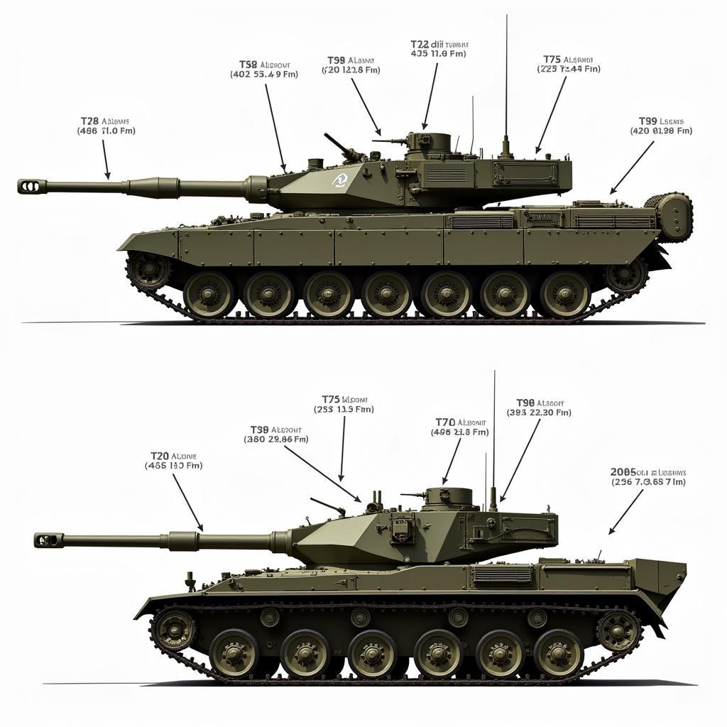 So sánh trực quan T72B3 và T90