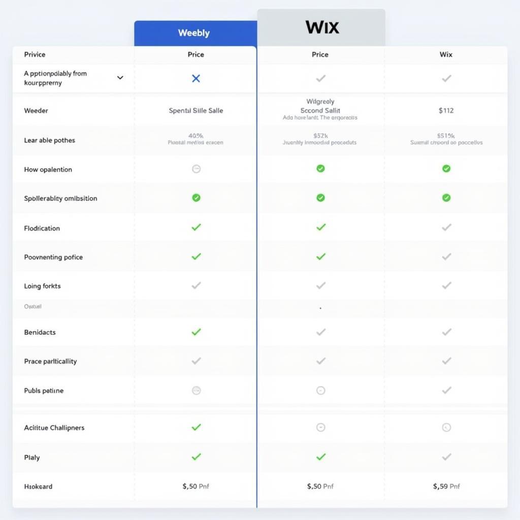 So sánh Weebly Pricing và Wix Pricing