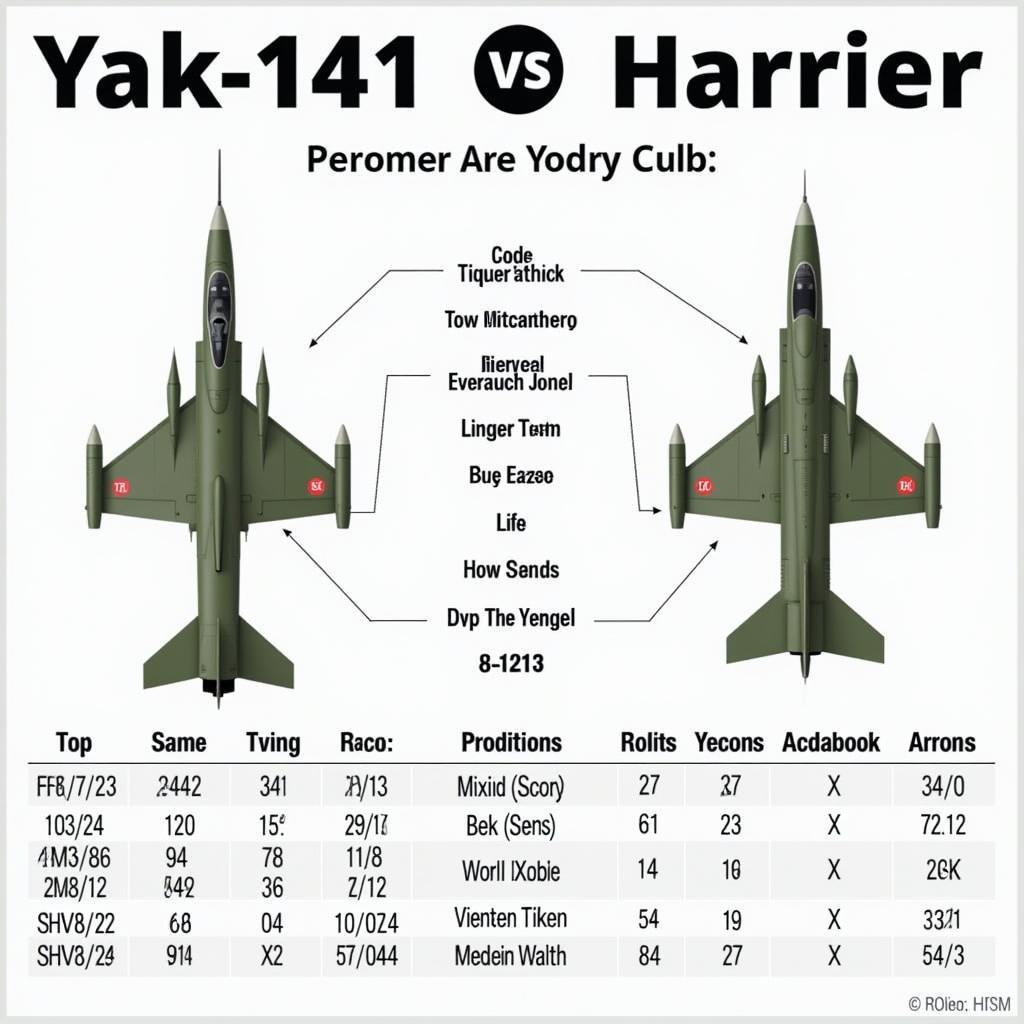 So sánh trực quan giữa Yak-141 và Harrier