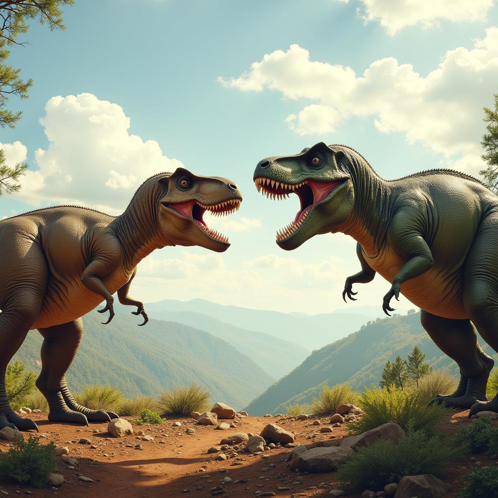 T Rex và Allosaurus đối đầu