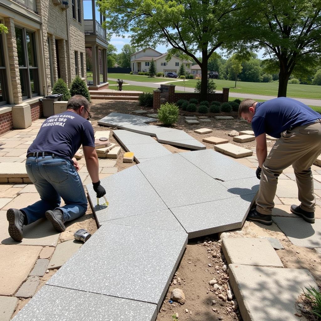 Thi công đá granite lát sân chuyên nghiệp