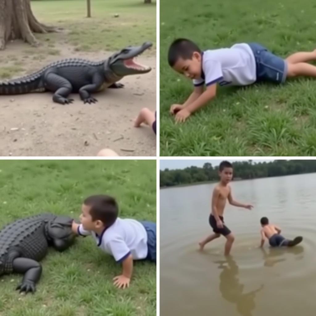 Thực tế hay dàn dựng Crocodile vs Kid