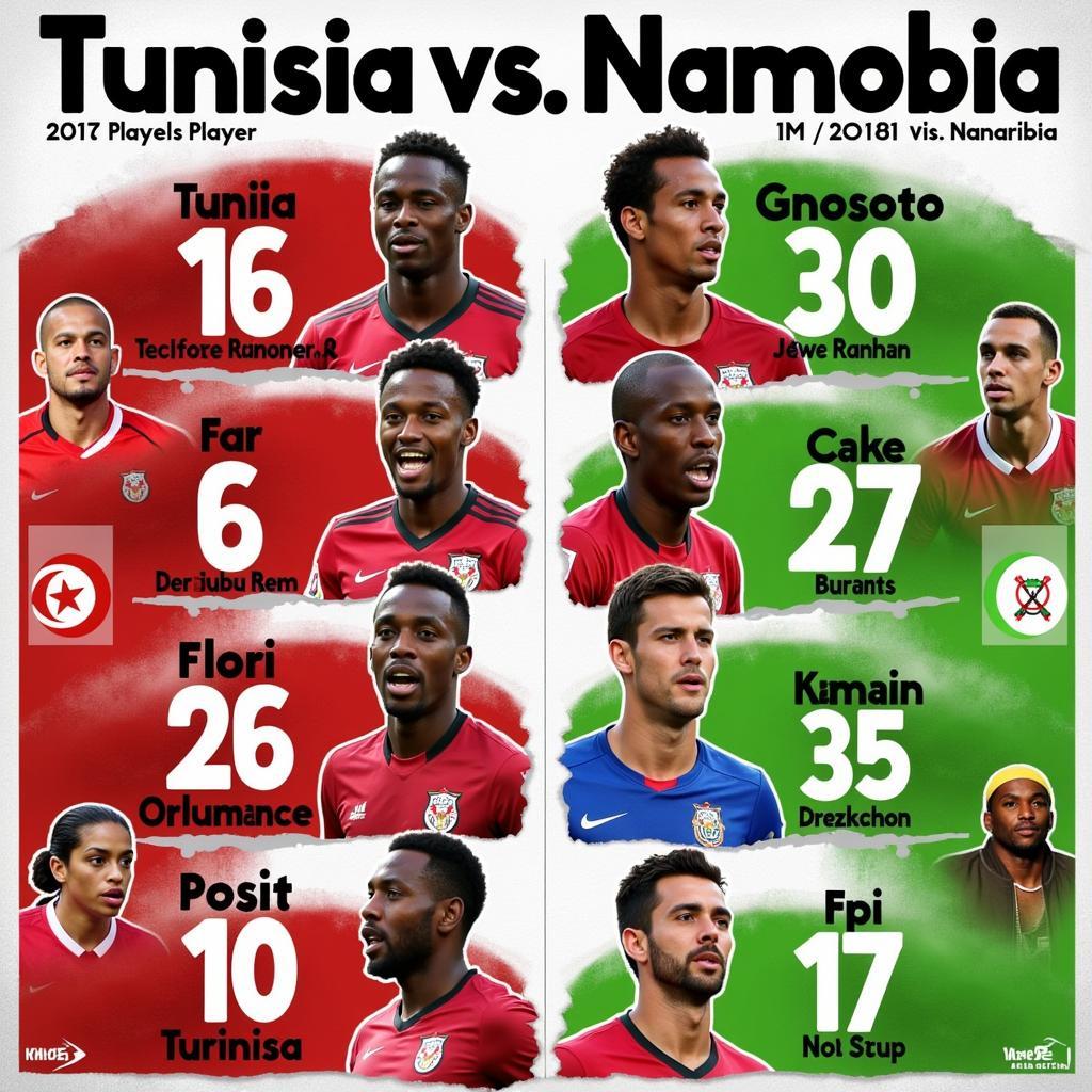 Cầu thủ chủ chốt Tunisia vs Namibia