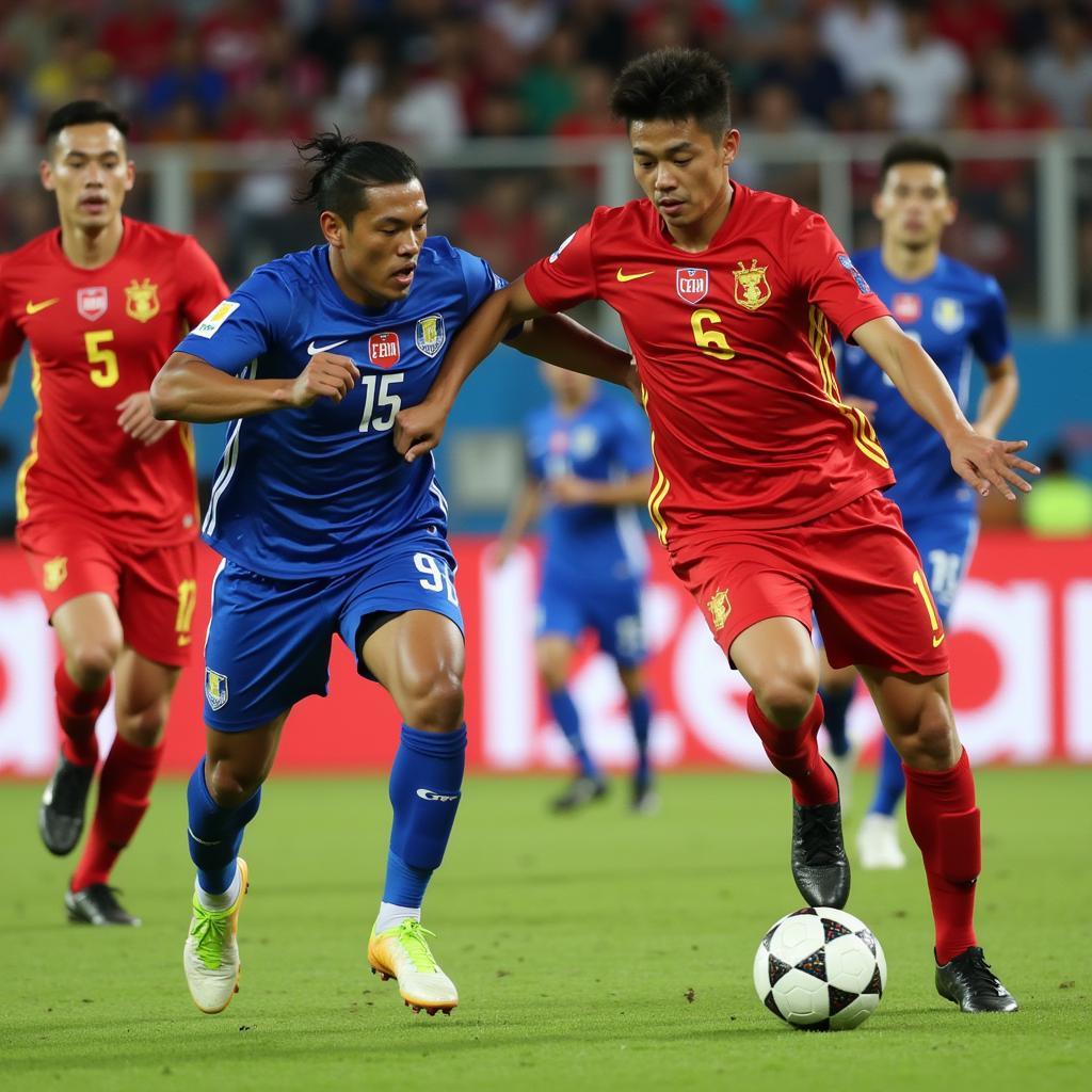 U23 Việt Nam và U23 Philippines đối đầu căng thẳng