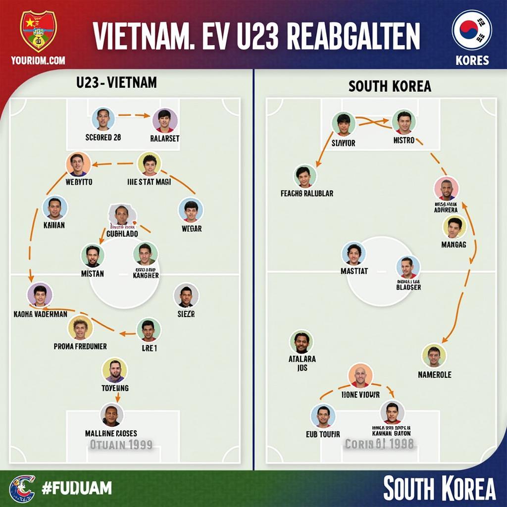 Đội hình U23 Việt Nam vs U23 Hàn Quốc