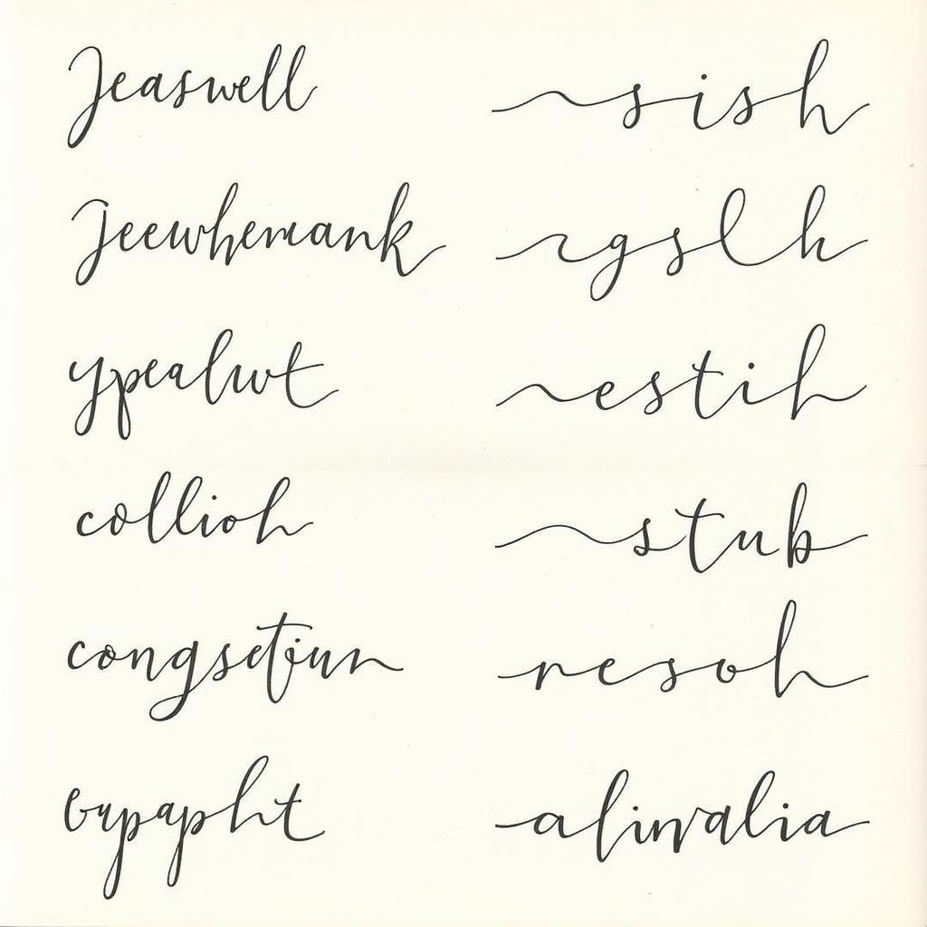 Ứng dụng của Cursive Italic và Stub