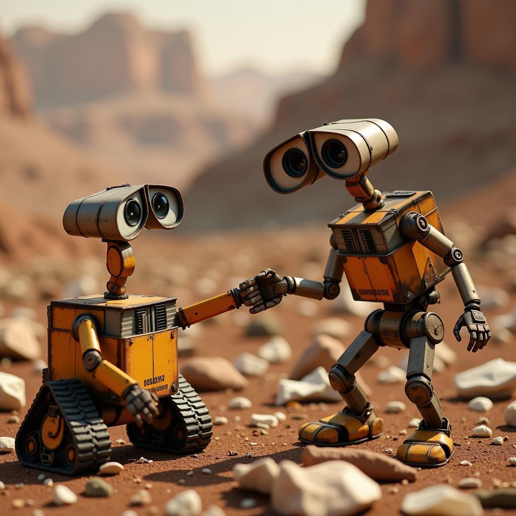 Wall-E and EVE's First Encounter