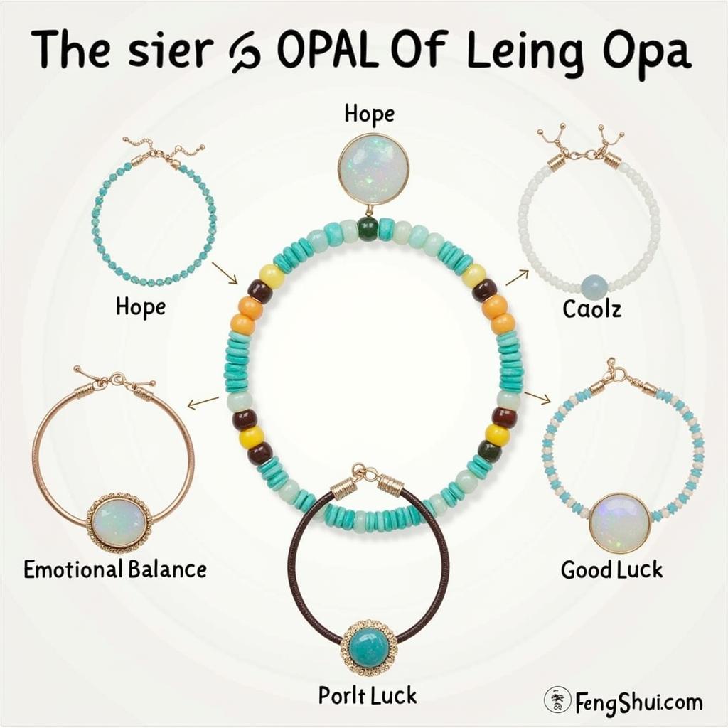 Hình ảnh minh họa ý nghĩa phong thủy của vòng tay đá opal