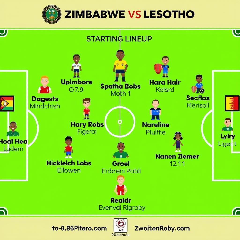 Đội hình ra sân Zimbabwe vs Lesotho