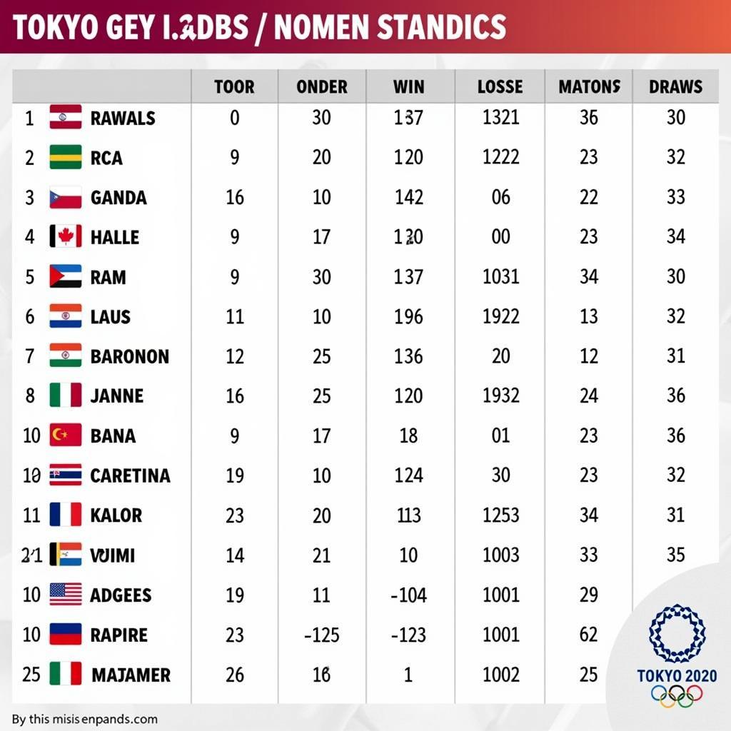 Bảng xếp hạng bóng đá nữ Olympic 2020: Canada vô địch, Thụy Điển giành huy chương bạc, Mỹ giành huy chương đồng.