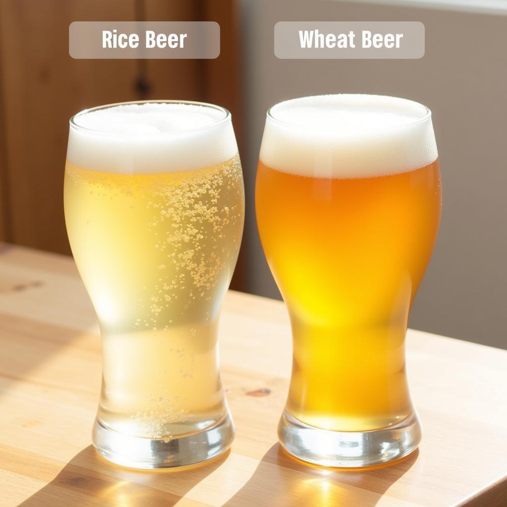 Rice Beer vs. Wheat Beer: A Visual Comparison