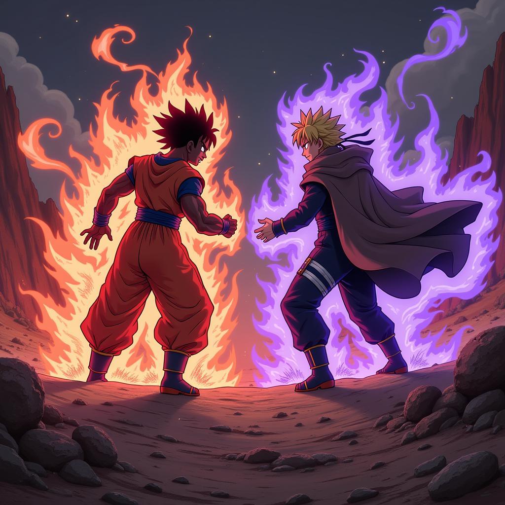 Black Goku đối đầu Naruto