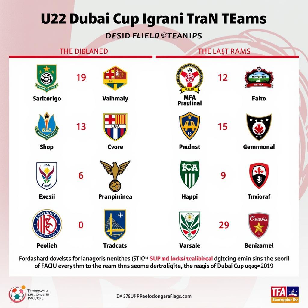 Các đội tuyển tham gia U23 Dubai Cup