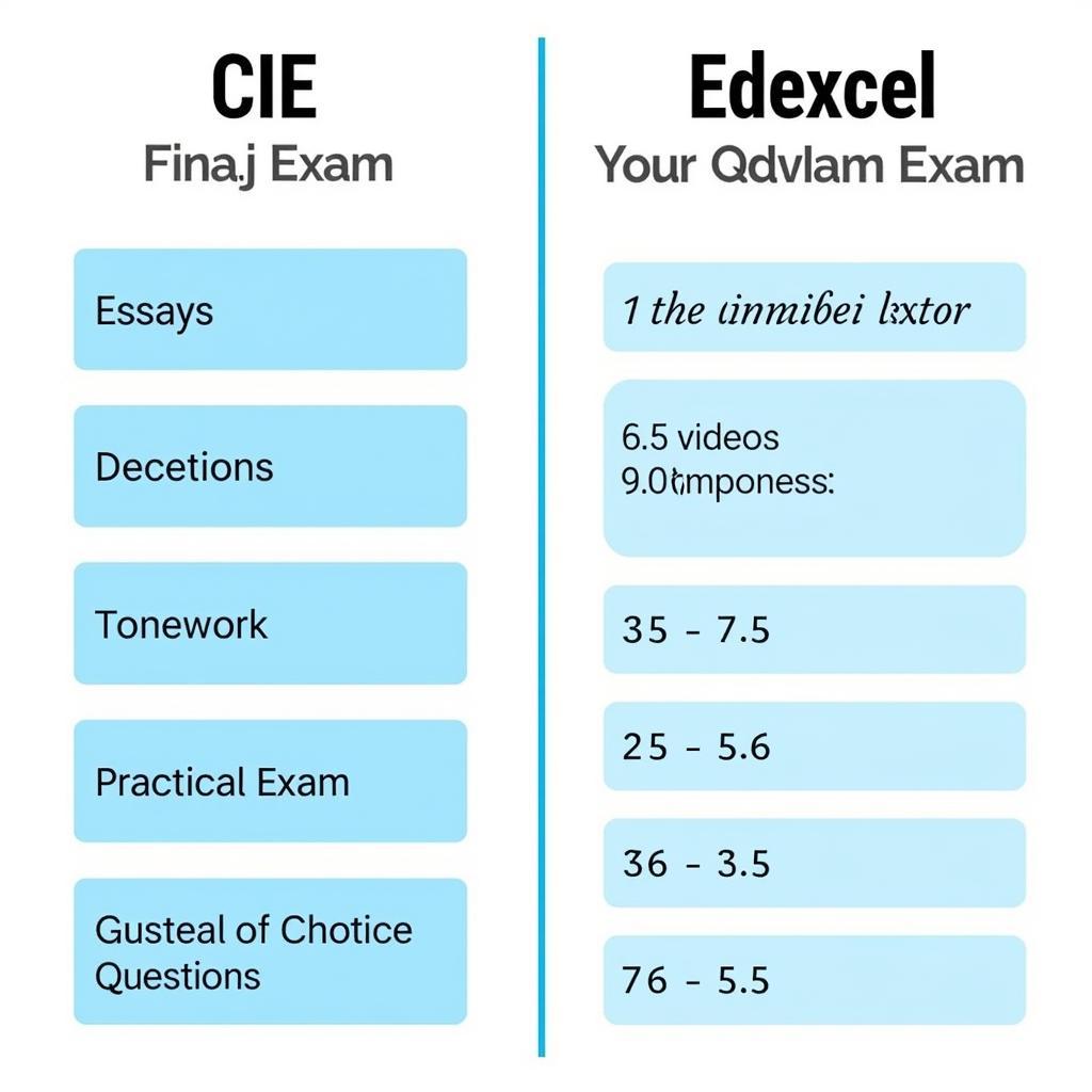 Cấu trúc bài thi CIE và Edexcel