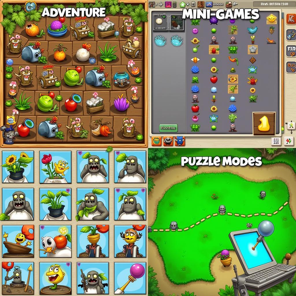 Các chế độ chơi khác nhau trong Plants vs. Zombies 1.