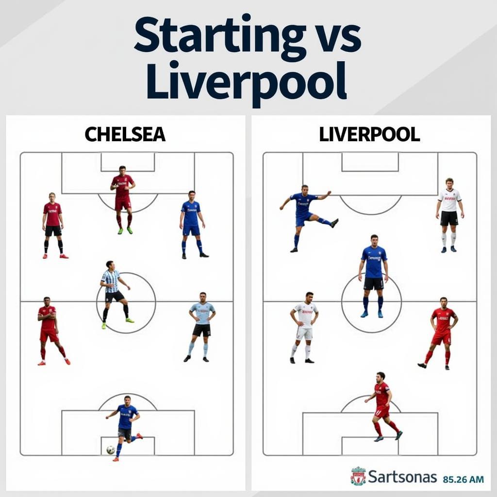 Chelsea vs Liverpool: Đội hình ra sân