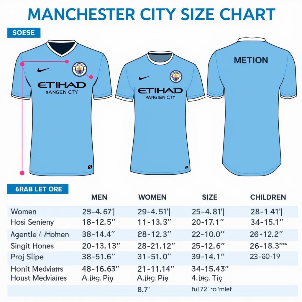 Chọn size áo Man City