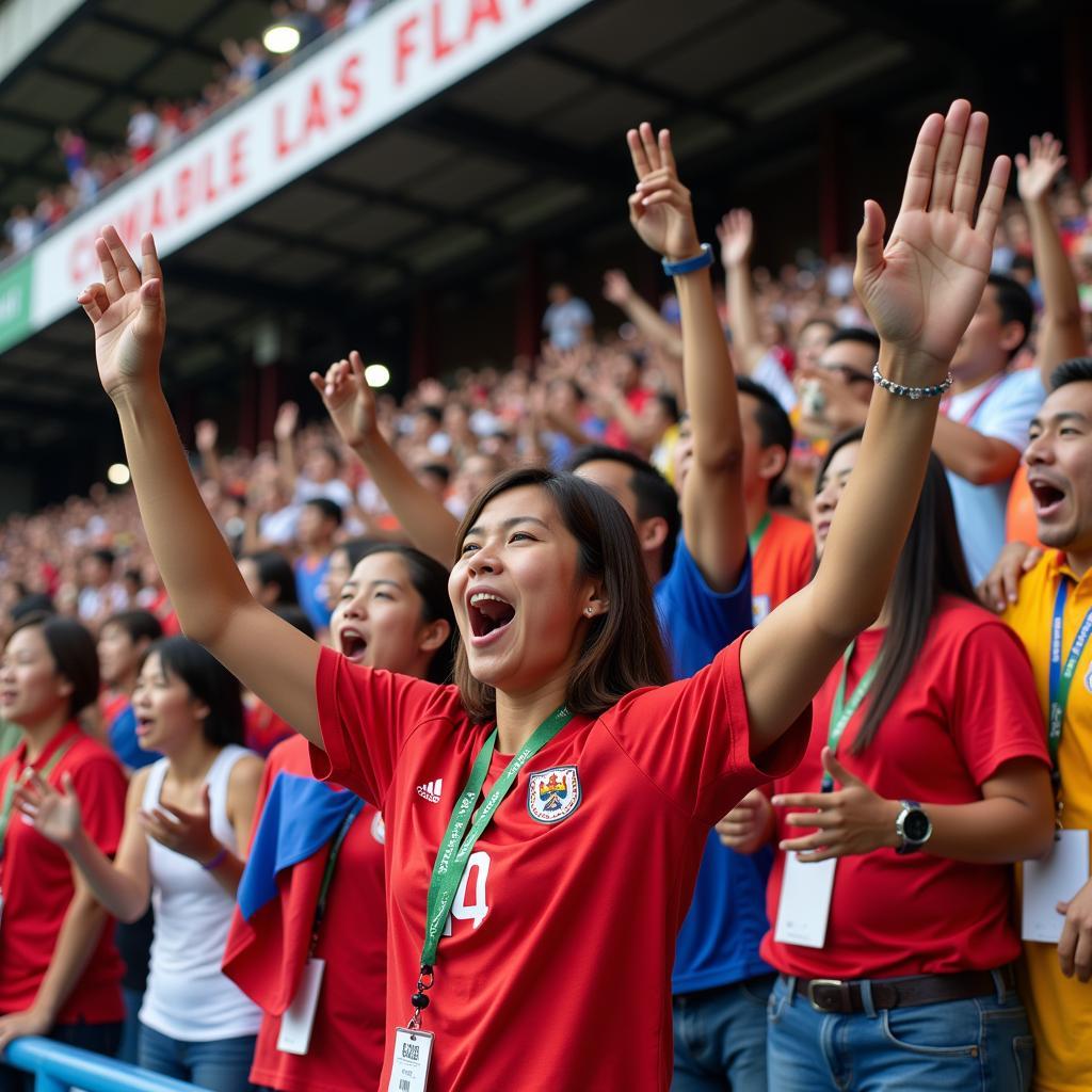 Cổ động viên cuồng nhiệt tại trận đấu bóng đá U23 SEA Games