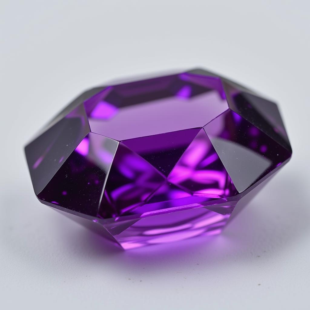 Đá quý màu tím Amethyst lấp lánh dưới ánh sáng