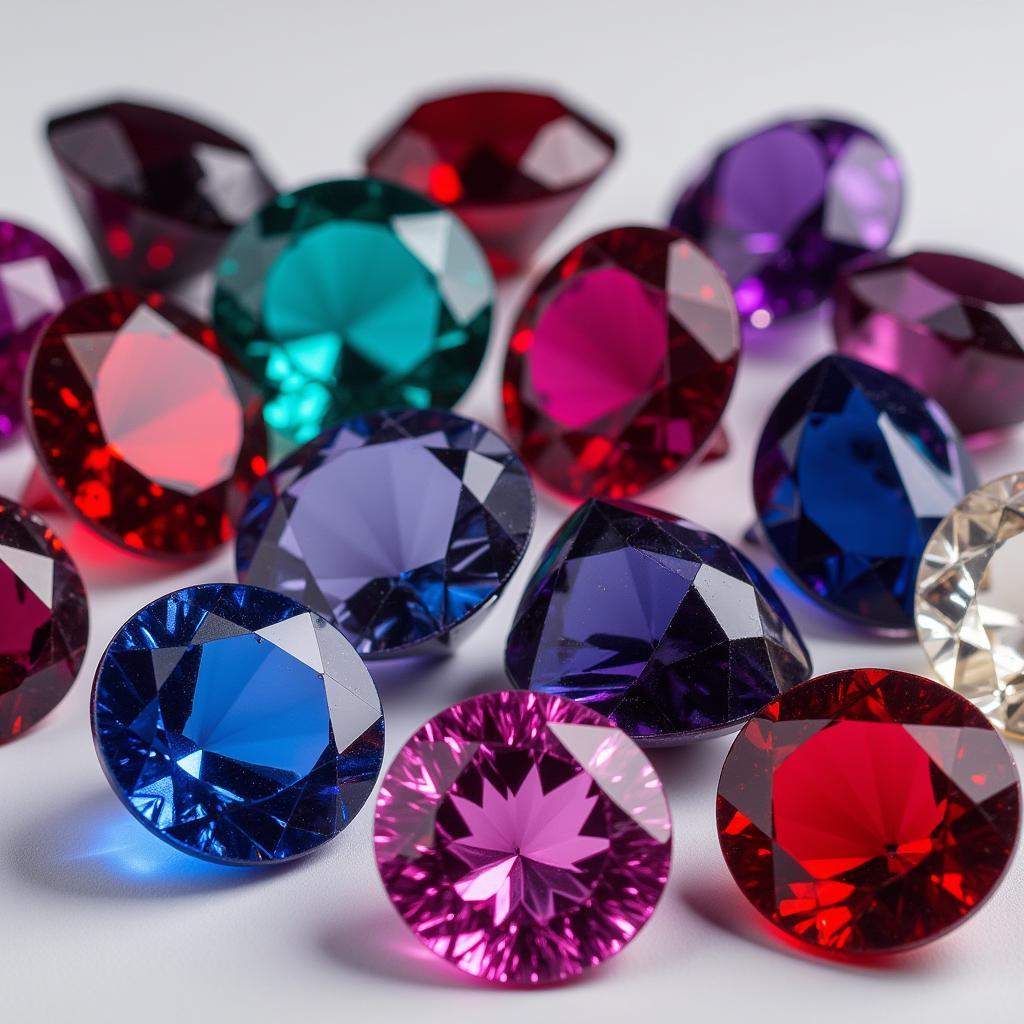 Hình ảnh minh họa đá spinel với nhiều màu sắc khác nhau