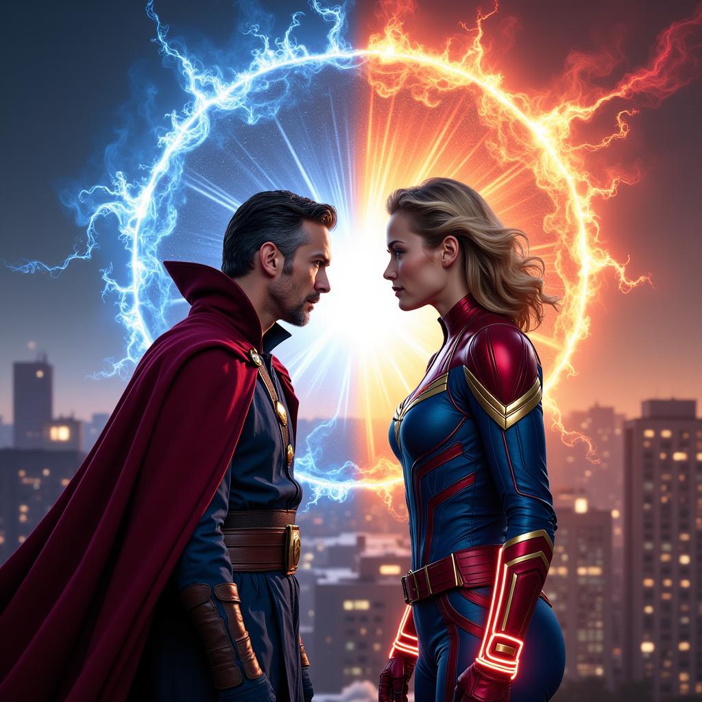 Dr Strange và Captain Marvel đối đầu