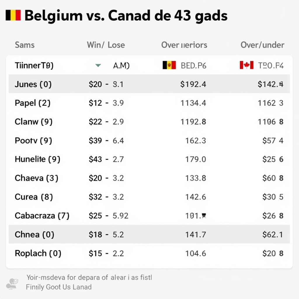 Dự đoán kèo Bỉ vs Canada