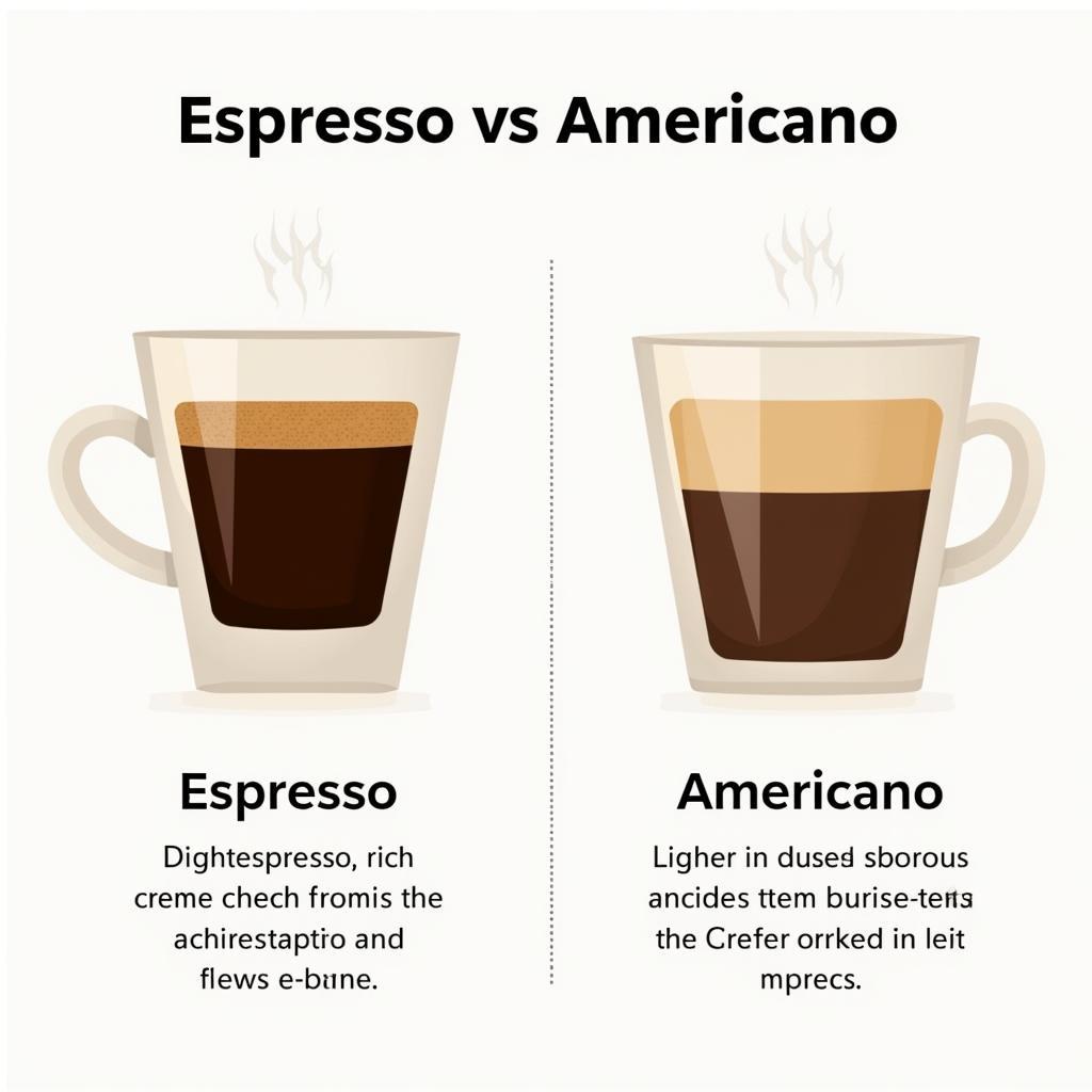 So sánh hương vị Espresso và Americano