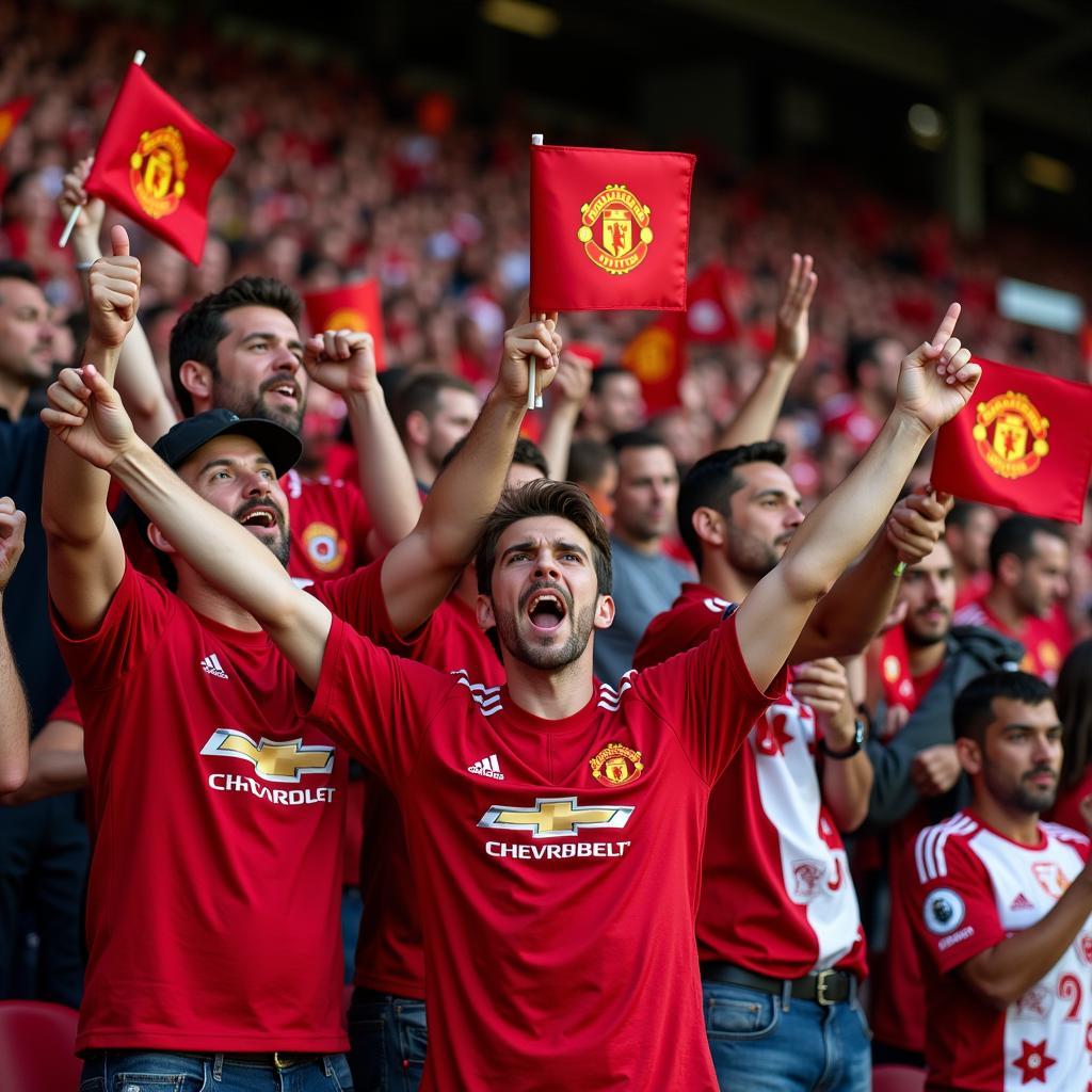 Fan hâm mộ Manchester United trên khán đài