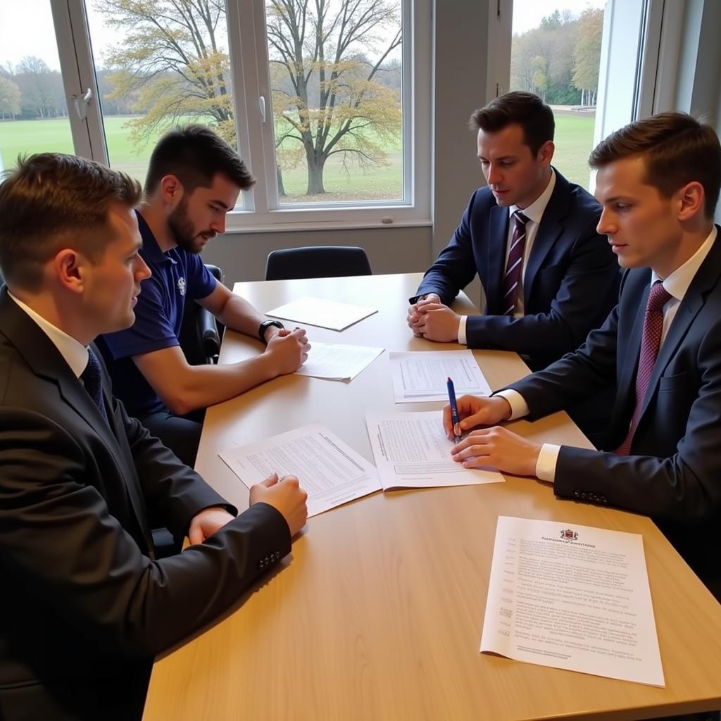 Football Club Representatives Negotiating a Loan Deal