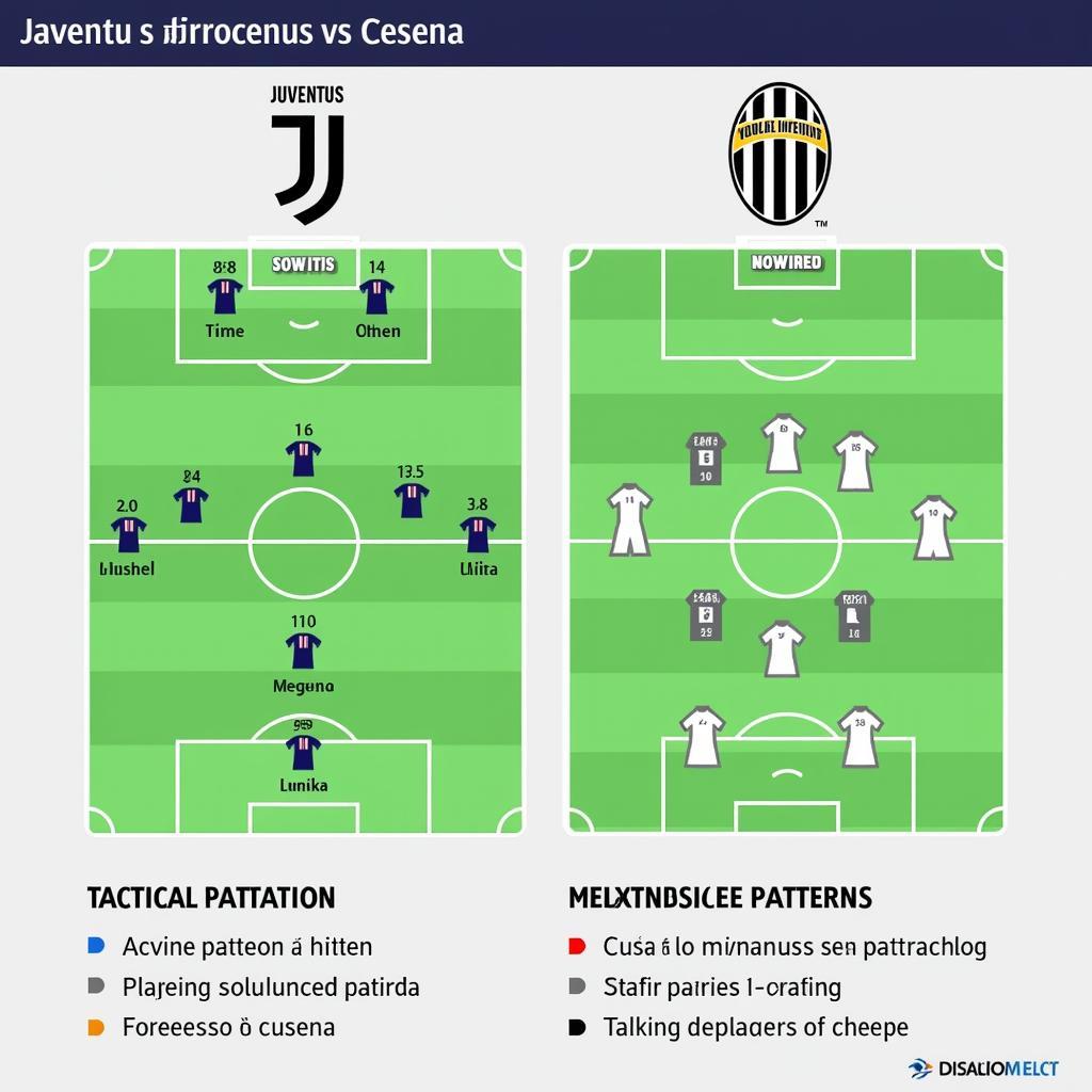 Juventus vs Cesena: So sánh chiến thuật