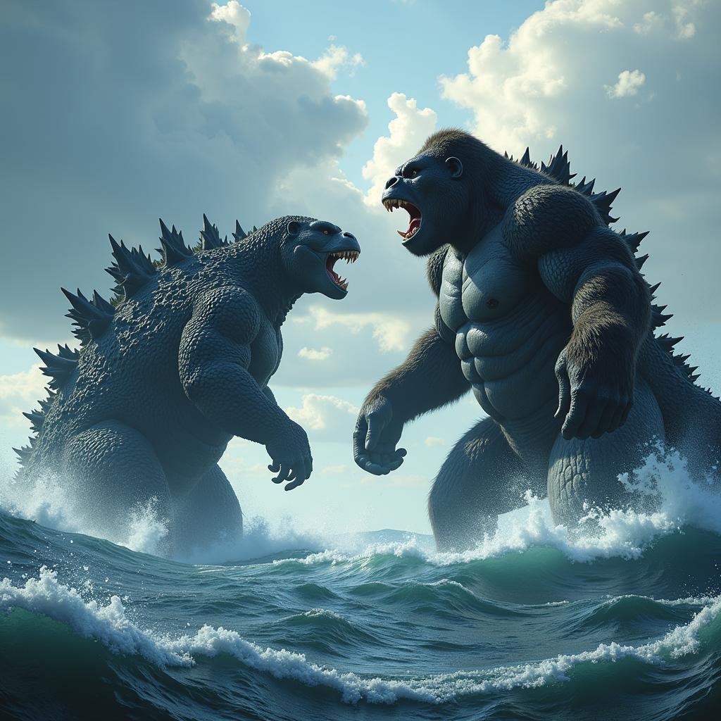 King Kong và Godzilla đối đầu trên biển