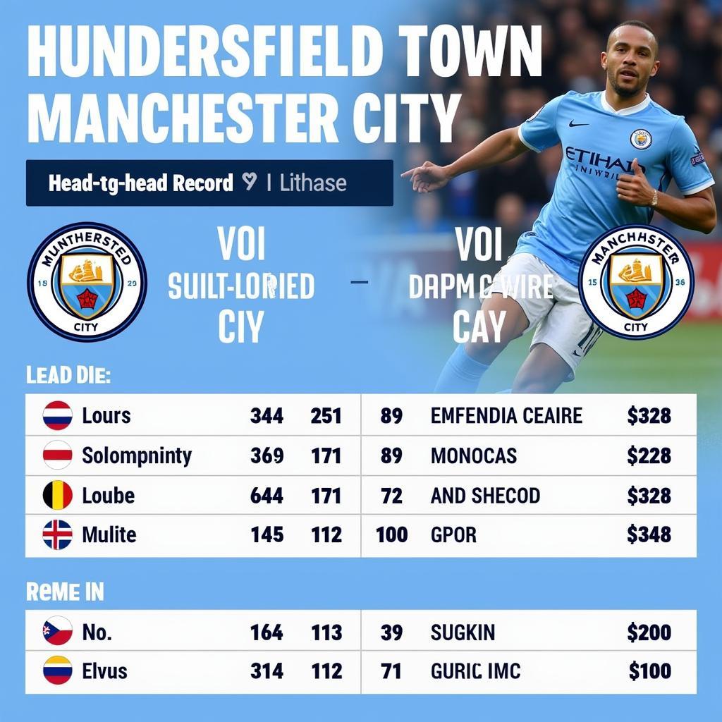 Lịch sử đối đầu giữa Huddersfield Town và Manchester City