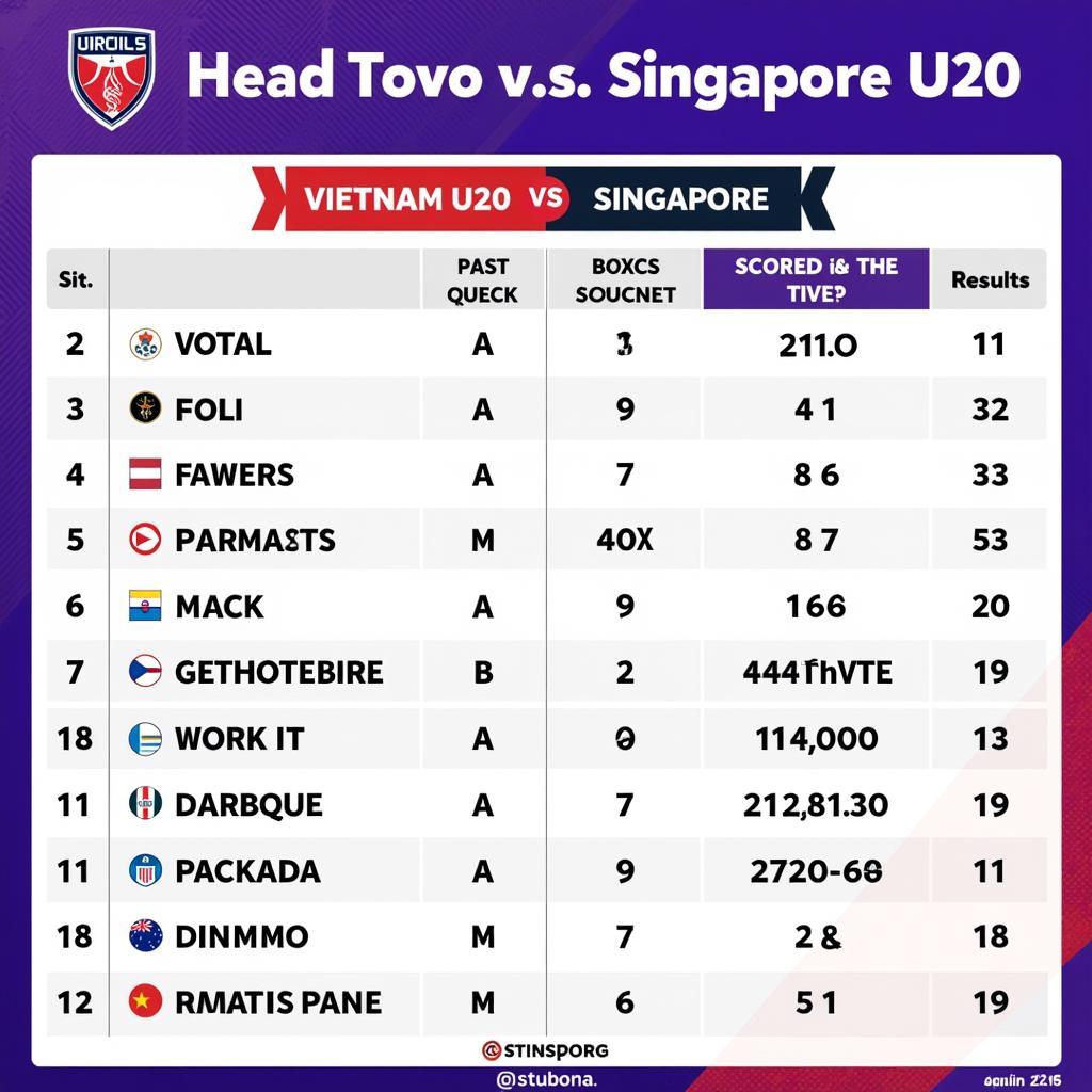 Lịch sử đối đầu U20 Việt Nam vs U20 Singapore