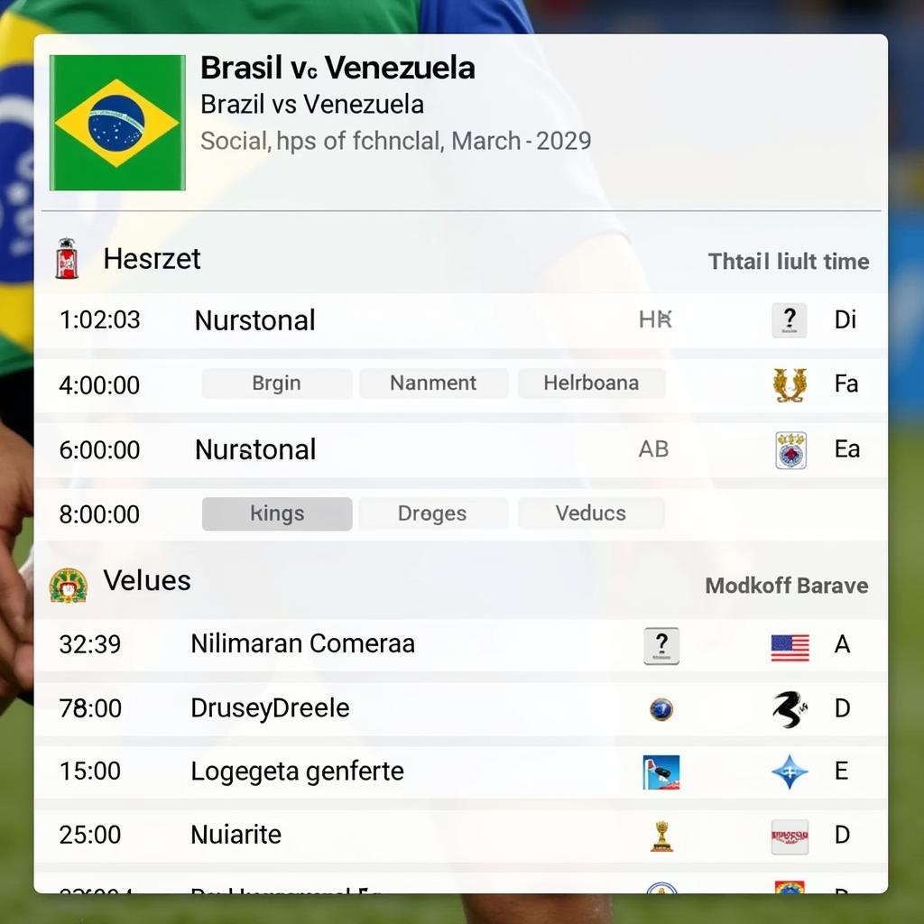 Lịch Thi Đấu Brazil vs Venezuela