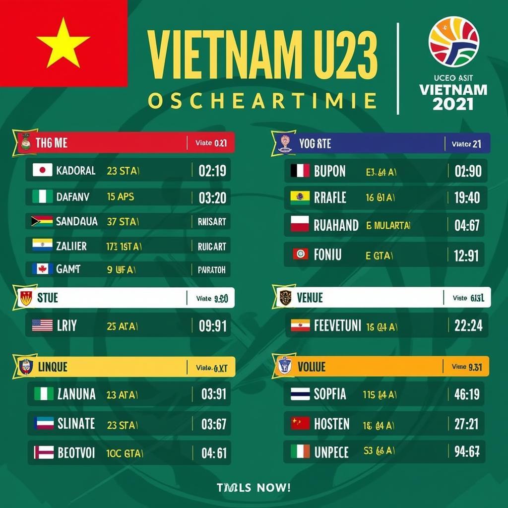 Lịch Thi Đấu U23 Việt Nam