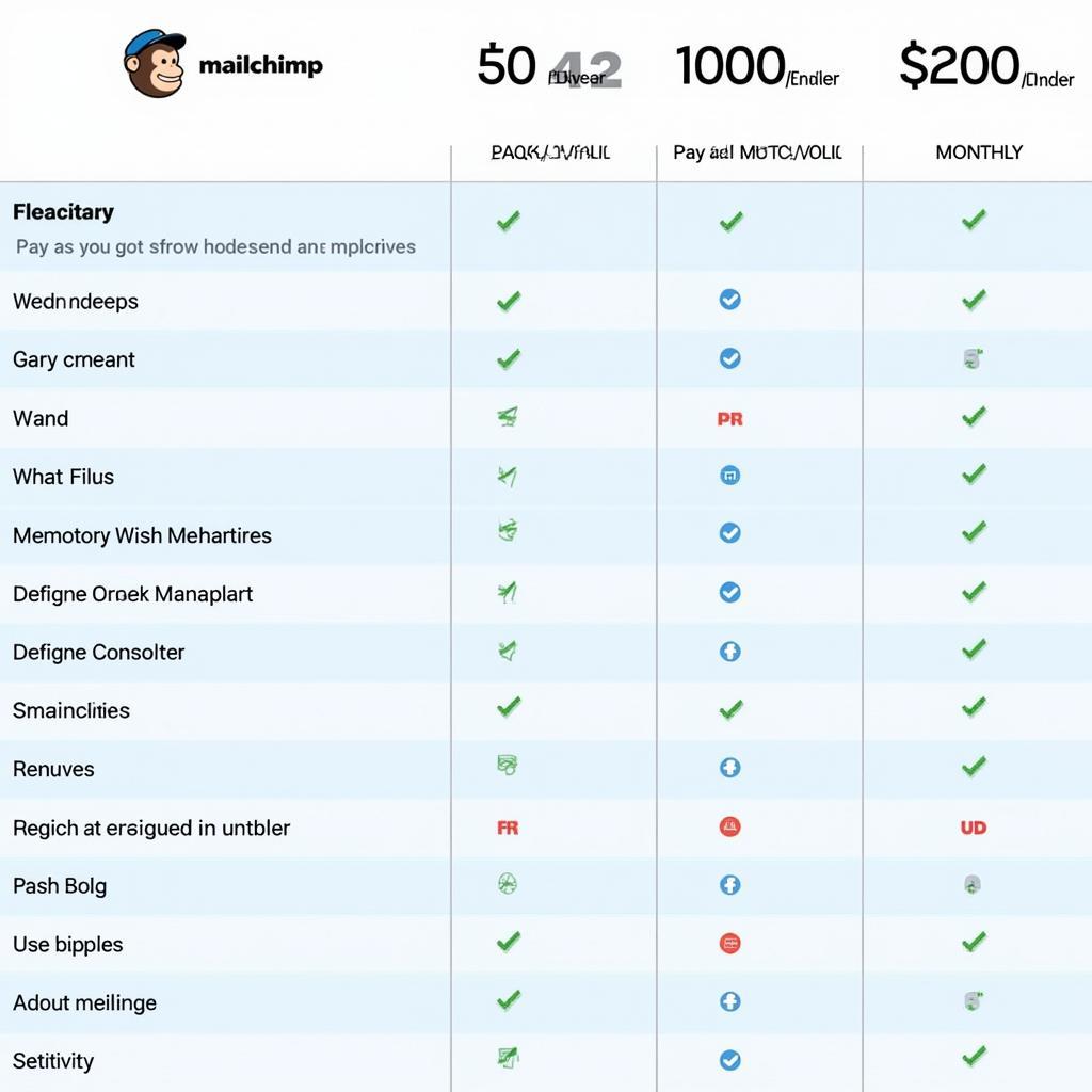 So sánh Mailchimp Pay As You Go vs Monthly