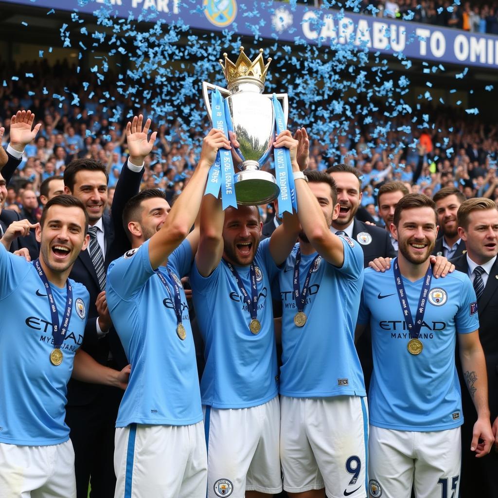 Manchester City ăn mừng chức vô địch Premier League