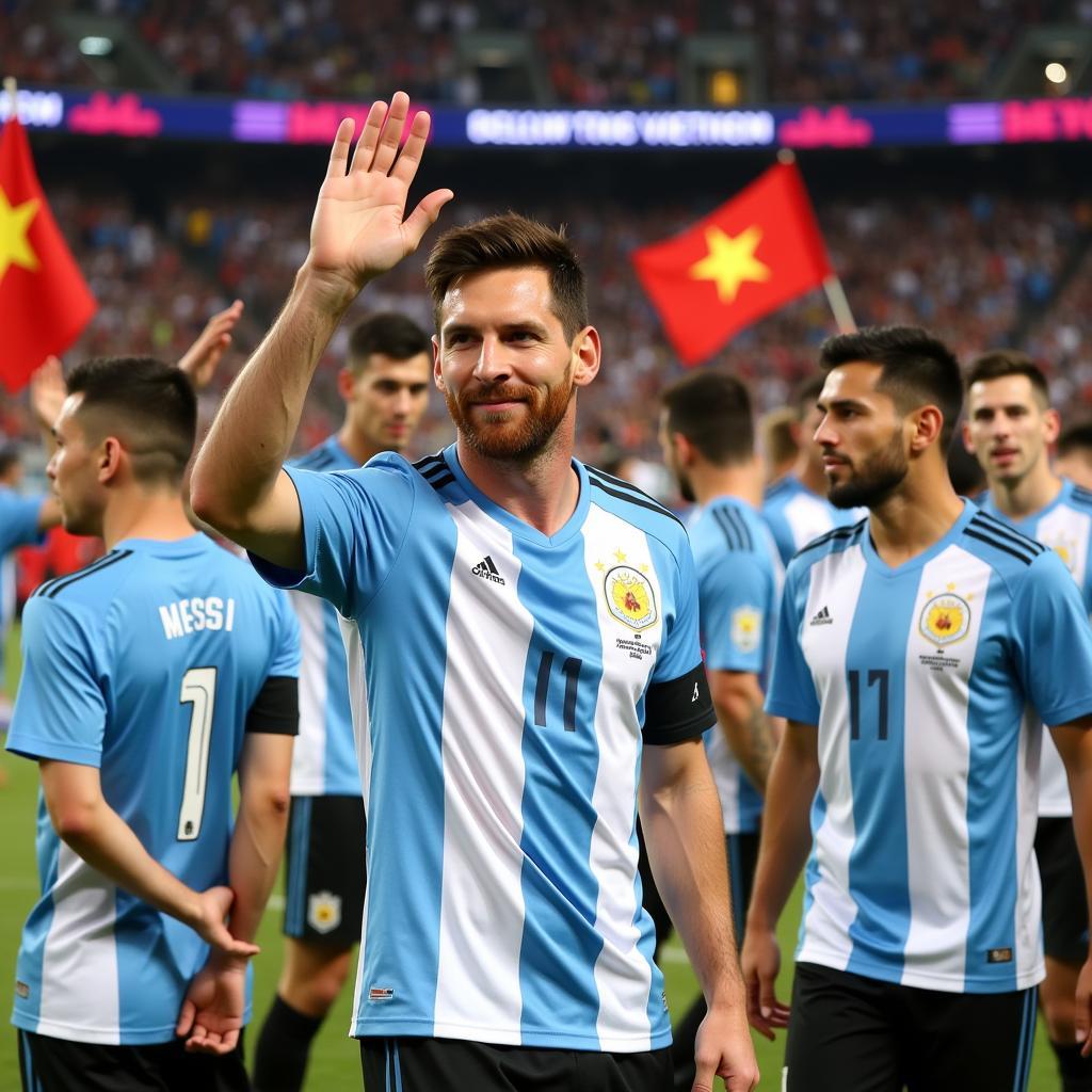 Messi và đồng đội Argentina tại Việt Nam