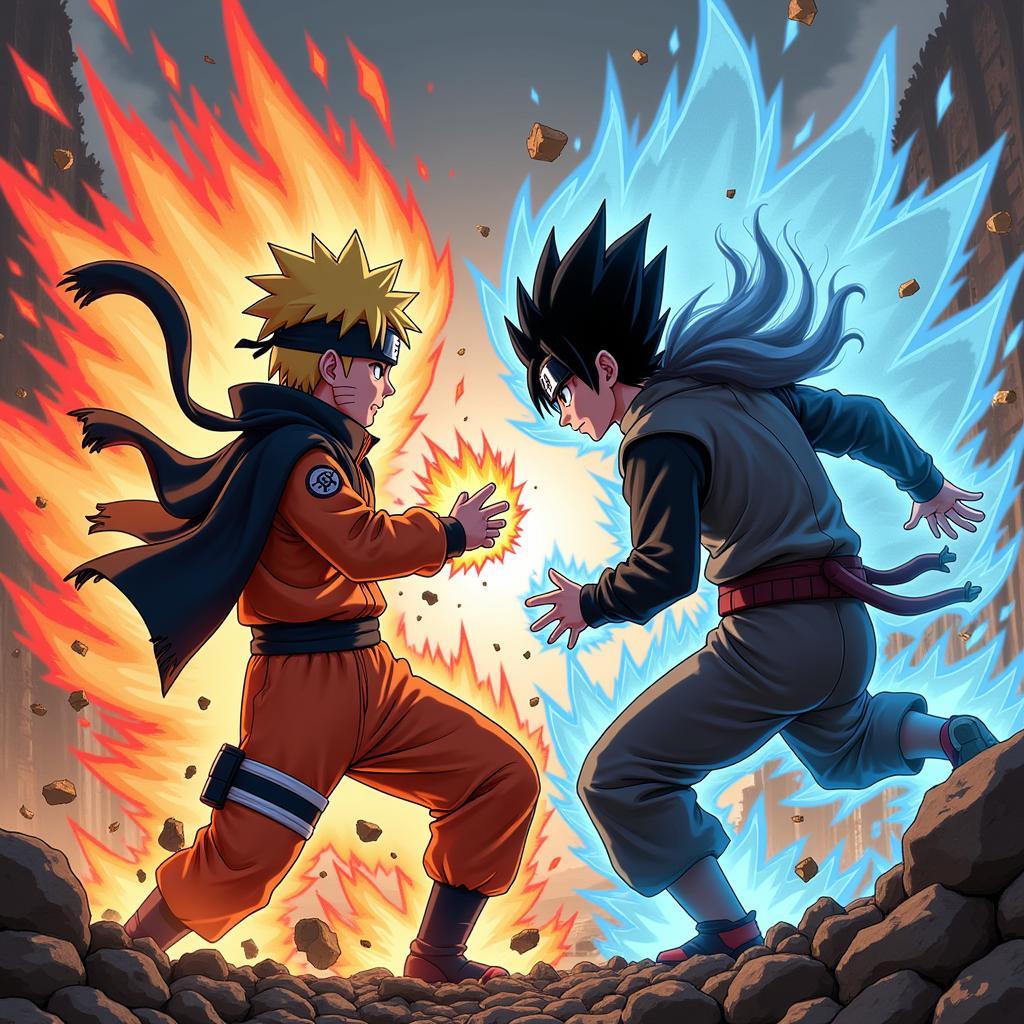 Naruto và Black đối đầu kịch liệt